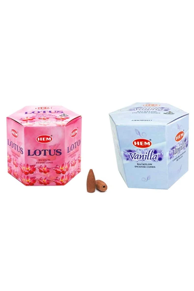 10 Adet Geri Akış Backflow Şelale Tütsü Konisi Tütsü Back Lotus Vanilla ürün görseli 1