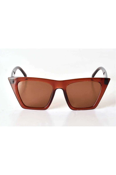 Kahverengi Şeffaf Çerçeveli Unisex Güneş Gözlüğü - Moda Gözlük ürün görseli 1