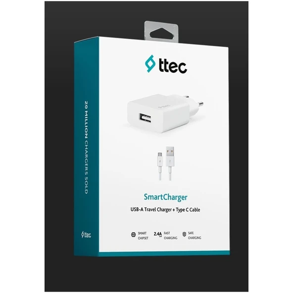 2SCS20CB 2A Seyahat Şarjı .type-C Set Beyaz ürün görseli 1