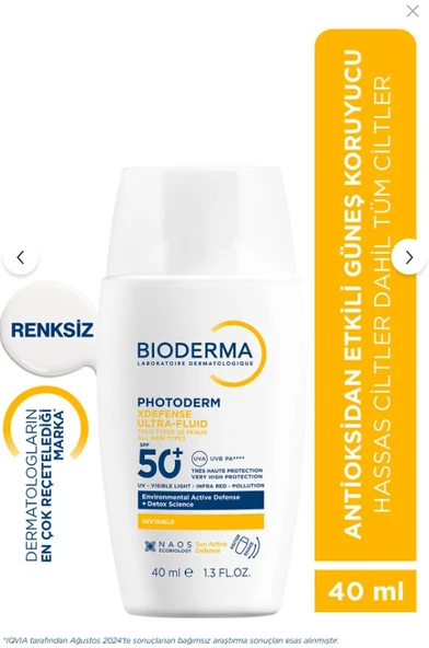 Bioderma Photoderm XDefense Spf50+ Tüm Cilt Tipleri Antioksidan Etkili Akışkan Güneş Kremi Renksiz 40 ml ürün görseli 1