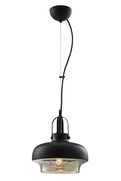 AVONNI AV-5064-1BSY Siyah Boyalı Modern Avize E27 Metal Cam 25cm ürün görseli 1
