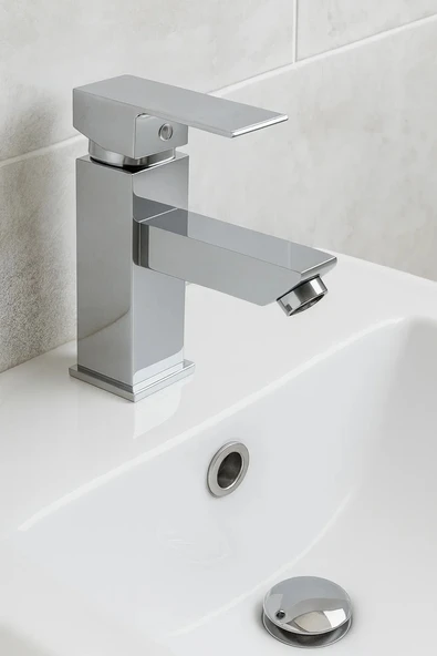 Riva Lavabo Bataryası Musluğu Çift Su Girişli Garantili ürün görseli 1