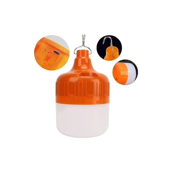 Ledx LN-OR30G 30 Watt Type-C Şarjlı Taşınabilir Asma Kancalı Kamp Çadır Lambası 6500K 1200MAH 3 Mod ürün görseli 1