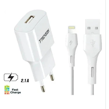 TECHSON ŞARJ BAŞLIGI VE CABLE LIGHTNING IPHONE ürün görseli 1