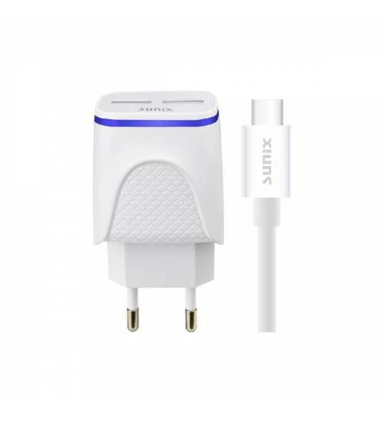 SUNİX S-209 ÇİFT GİRİŞLİ TYPE-C ŞARJ BAŞLIGI VE CABLE ürün görseli 1