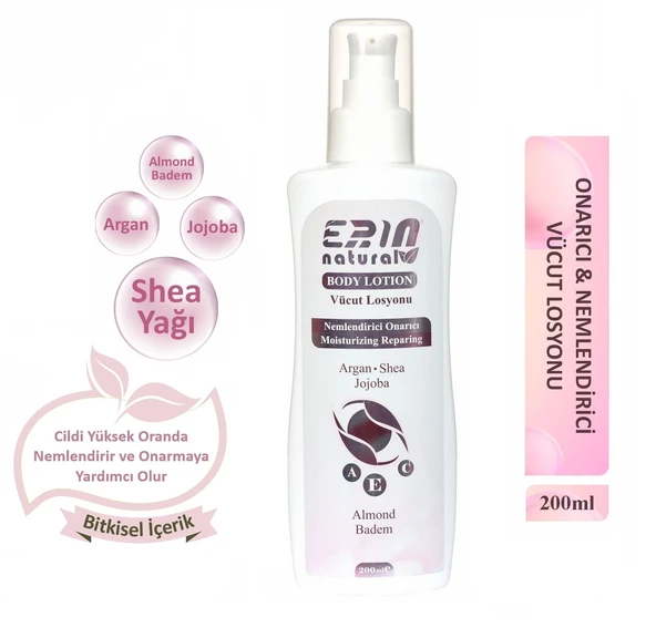 Erin Natural Nemlendirici Ve Onarıcı Vücut Losyonu 200 ml ürün görseli 1