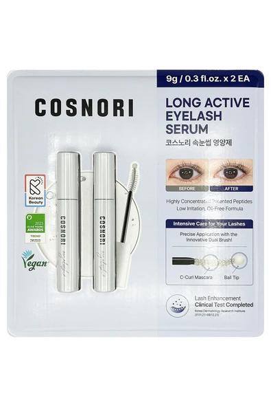Cosnori Uzun Etkili Kirpik Serumu Set 2x9GR ürün görseli 1