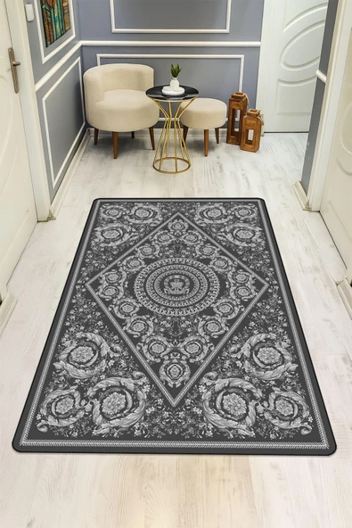 Modern Desenli Dijital Baskı Kaymaz Taban Halı H1099 Renkli 80 X 150 ürün görseli 1