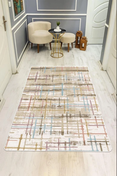 Modern Desenli Dijital Baskı Kaymaz Taban Halı H0252 Renkli 160 X 230 ürün görseli 1
