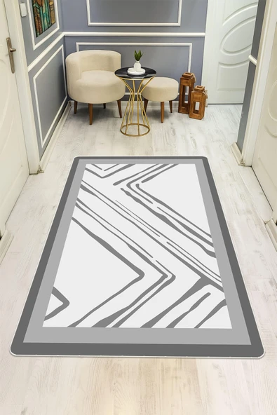 Modern Desenli Dijital Baskı Kaymaz Taban Halı H1094 Renkli 80 X 300 ürün görseli 1