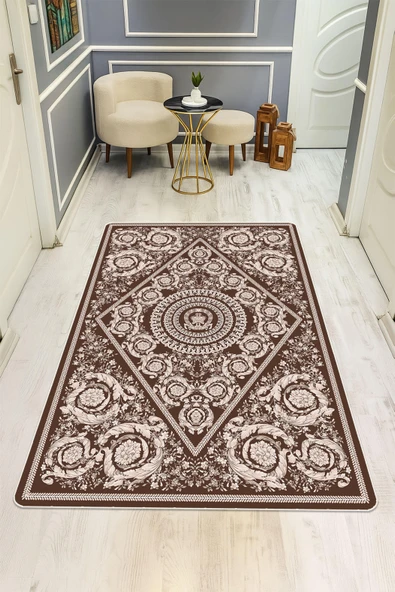 Modern Desenli Dijital Baskı Kaymaz Taban Halı H1097 Renkli 180 X 280 ürün görseli 1