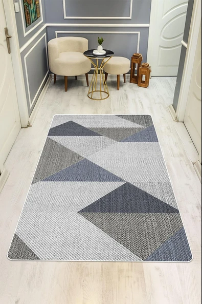 Modern Desenli Dijital Baskı Kaymaz Taban Halı H0152 Renkli 100 X 300 ürün görseli 1