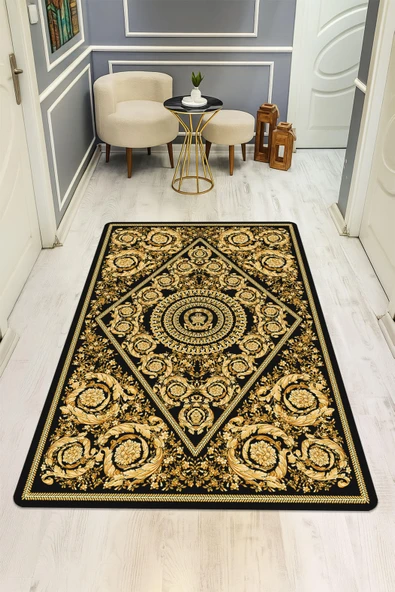 Modern Desenli Dijital Baskı Kaymaz Taban Halı H1098 Renkli 120 X 180 ürün görseli 1