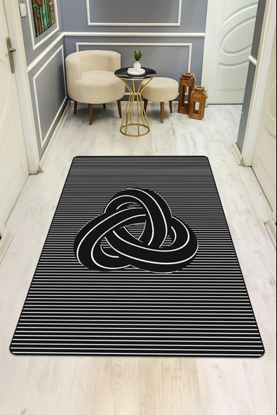 Modern Desenli Dijital Baskı Kaymaz Taban Halı H1113 Renkli 120 X 180 ürün görseli 1