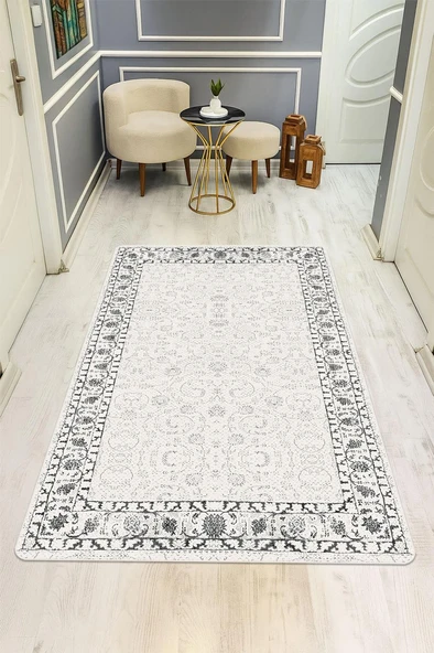 Vintage Desen Dijital Baskı Kaymaz Taban Halı H1036 Renkli 160 X 230 ürün görseli 1