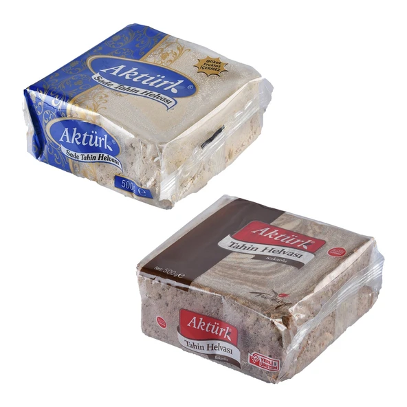 Aktürk Helva 500 gr Sade ve Kakaolu 2 li Paket ürün görseli 1