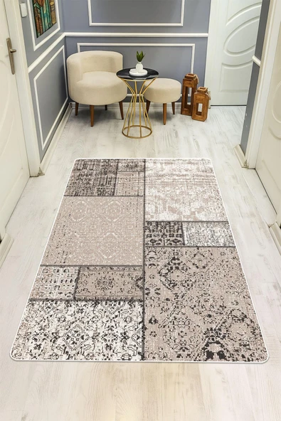 Etnik Desenli Dijital Baskı Kaymaz Taban Halı H1122 Renkli 180 X 280 ürün görseli 1
