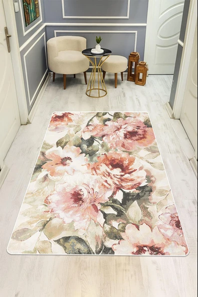 Modern Desenli Dijital Baskı Kaymaz Taban Halı H1118 Renkli 120 X 180 ürün görseli 1