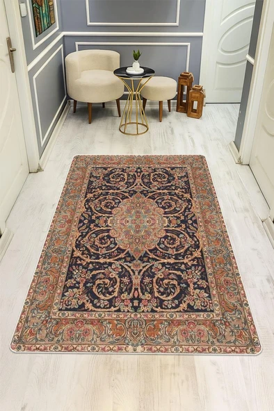 Klasik Desen Dijital Baskı Kaymaz Taban Halı H1027 Renkli 140 X 200 ürün görseli 1