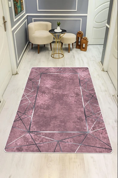 Modern Desenli Dijital Baskı Kaymaz Taban Halı H0124 Renkli 80 X 300 ürün görseli 1