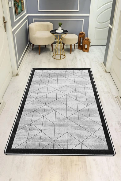 Modern Desenli Dijital Baskı Kaymaz Taban Halı H0291 Renkli 180 X 280 ürün görseli 1