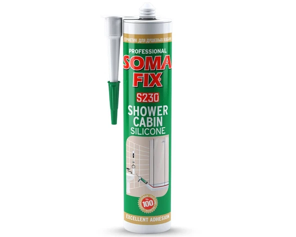 SOMAFİX S230 Duşakabin Silikonu Şeffaf 280ml 320gr ürün görseli 1