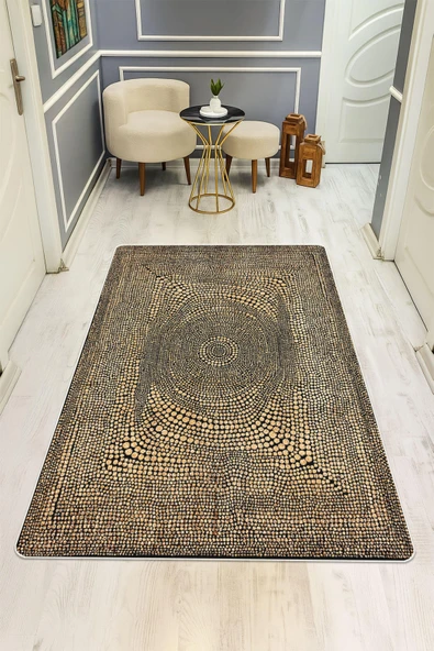 Modern Desenli Dijital Baskı Kaymaz Taban Halı H1119 Renkli 80 X 150 ürün görseli 1