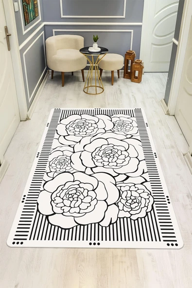 Modern Desenli Dijital Baskı Kaymaz Taban Halı H1103 Renkli 200 X 300 ürün görseli 1
