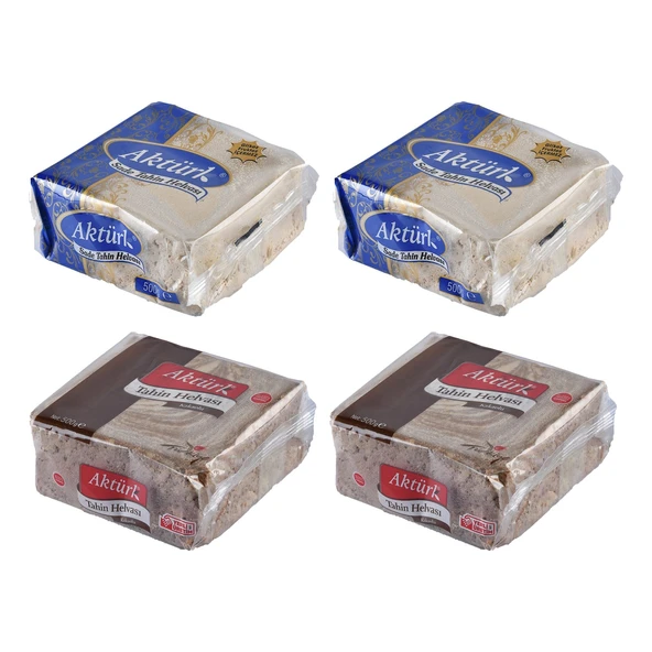 Aktürk Helva 500 gr Sade ve Kakaolu 4 lü Karma Paket ürün görseli 1