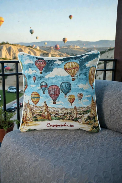 VISIONARIO Kırlent Jakarlı Dokuma Goblen Kumaş - 45x45cm Biyeli Çift Taraflı Dekoratif Kırlent Kılıfı ürün görseli 1