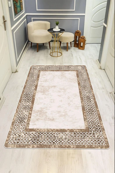 Modern Desenli Dijital Baskı Kaymaz Taban Halı H0265 Renkli 140 X 200 ürün görseli 1