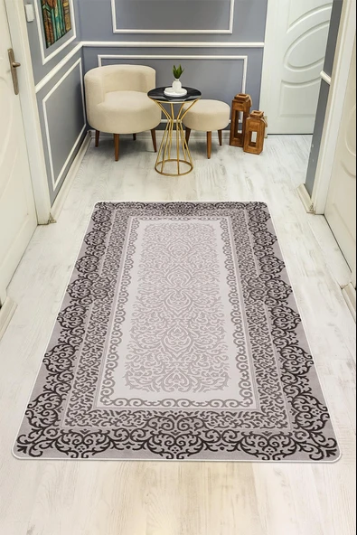Vintage Desen Dijital Baskı Kaymaz Taban Halı H1056 Renkli 100 X 200 ürün görseli 1