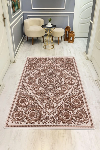 Modern Desenli Dijital Baskı Kaymaz Taban Halı H1096 Renkli 160 X 230 ürün görseli 1