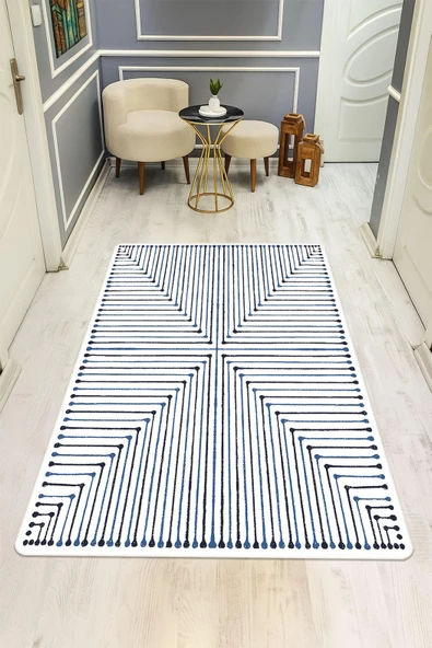 Modern Desenli Dijital Baskı Kaymaz Taban Halı H1090 Renkli 80 X 300 ürün görseli 1