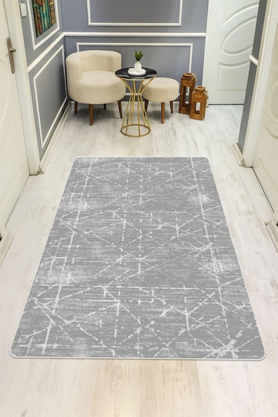 Modern Desenli Dijital Baskı Kaymaz Taban Halı H1038 Renkli 100 X 300 ürün görseli 1