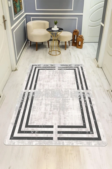 Modern Desenli Dijital Baskı Kaymaz Taban Halı H1045 Renkli 180 X 280 ürün görseli 1