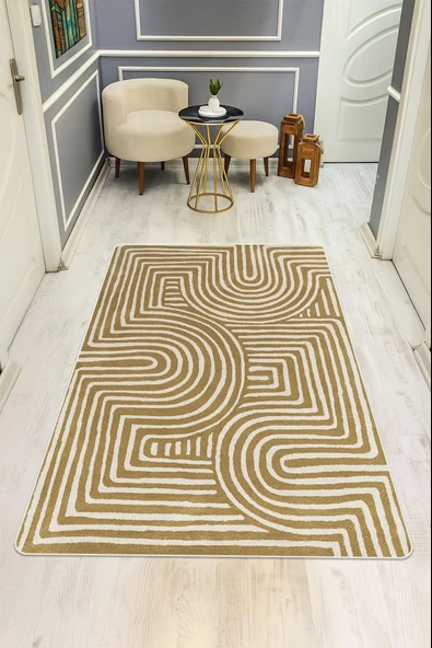 Modern Desenli Dijital Baskı Kaymaz Taban Halı H1127 Renkli 160 X 230 ürün görseli 1