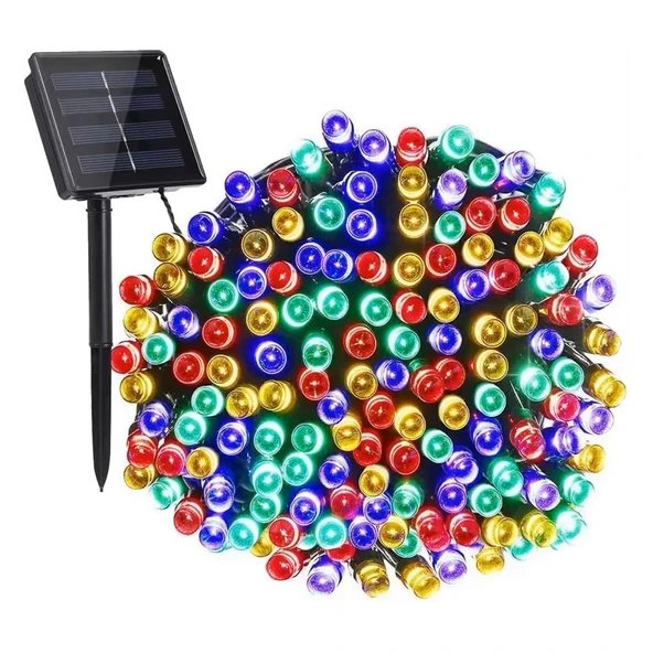 UpWay Güneş Enerjili 10m RGB 100 LED Dizin – Bahçe Balkon Teras Dekoratif Aydınlatma ürün görseli 1