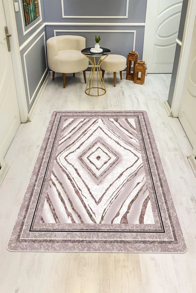 Modern Desenli Dijital Baskı Kaymaz Taban Halı H1059 Renkli 160 X 230 ürün görseli 1