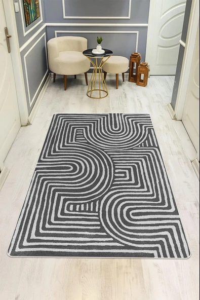Modern Desenli Dijital Baskı Kaymaz Taban Halı H1128 Renkli 100 X 300 ürün görseli 1