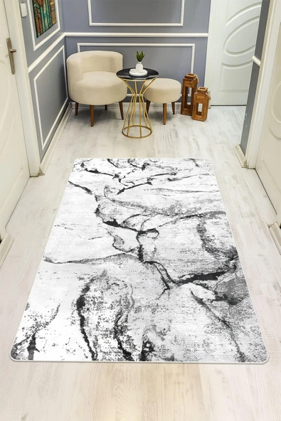 Modern Desenli Dijital Baskı Kaymaz Taban Halı H1033 Renkli 80 X 150 ürün görseli 1