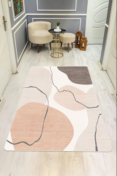 Modern Desenli Dijital Baskı Kaymaz Taban Halı H1131 Renkli 200 X 300 ürün görseli 1