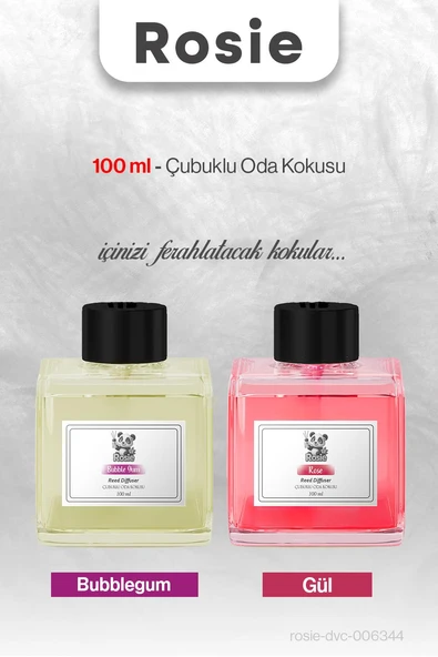 ROSIE Bubblegum ve Gül Çubuklu Oda Kokusu 100 ml ürün görseli 1