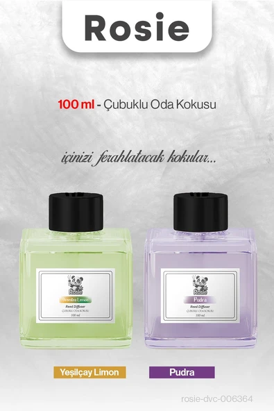 Yeşilçay Limon ve Pudra ROSIE Çubuklu Oda Kokusu 100 ml ürün görseli 1