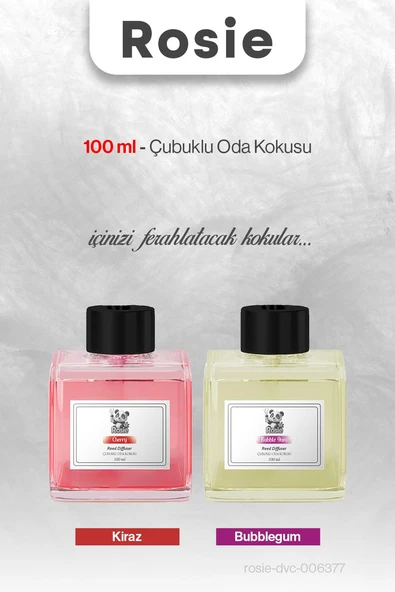 ROSIE Kiraz ve Bubblegum 100 ml Çubuklu Oda Kokusu ürün görseli 1