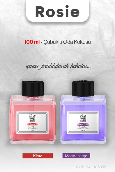 Kiraz ve Mor Menekşe ROSIE Çubuklu Oda Kokusu 100 ml ürün görseli 1