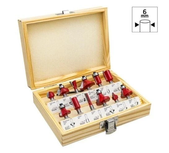ROX WOOD 12 Parça Ahşap Freze Seti 6mm sap ürün görseli 1
