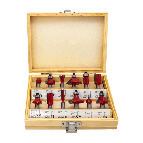 ROX WOOD 12 Parça Ahşap Freze Seti 8mm sap - Resim 3