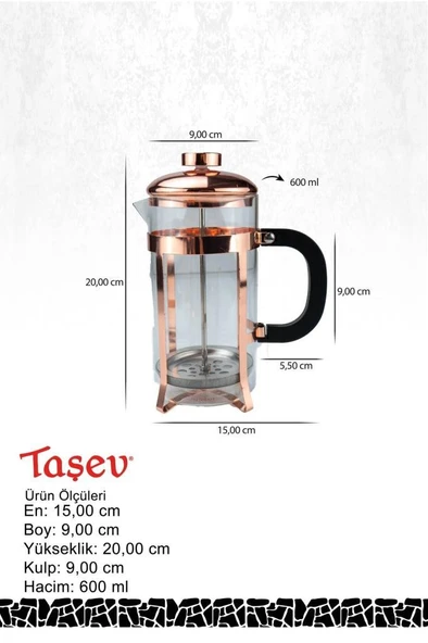 Bambum Holmes - French Press Set 600 Ml - Resim 7