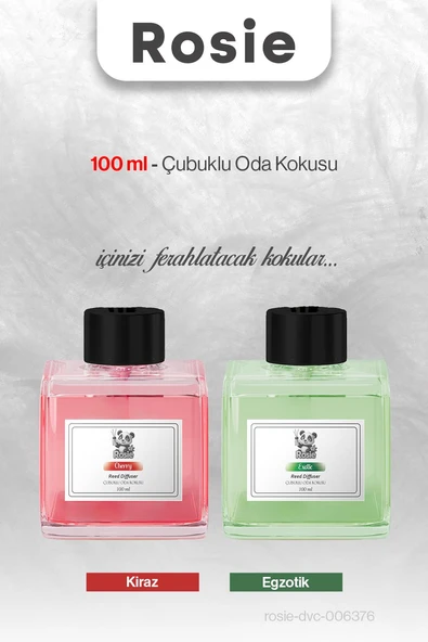 ROSIE Kiraz ve Egzotik 100 ml Çubuklu Oda Kokusu ürün görseli 1